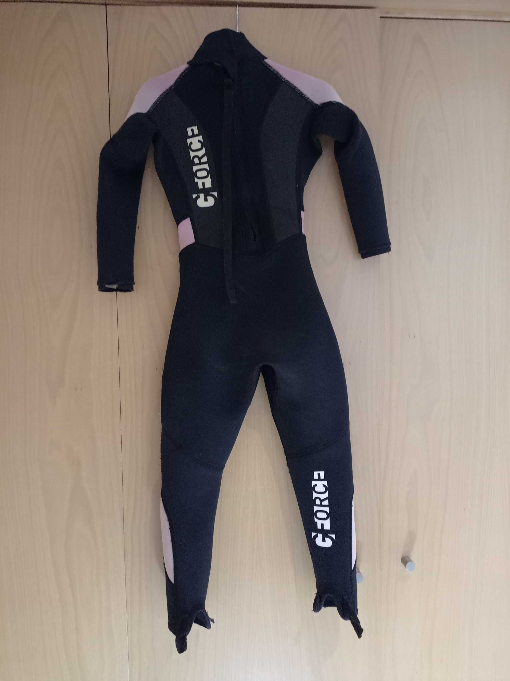 Gul G-Force 3 mm J3XS preto/rosa – junior wetsuit / fato neoprene