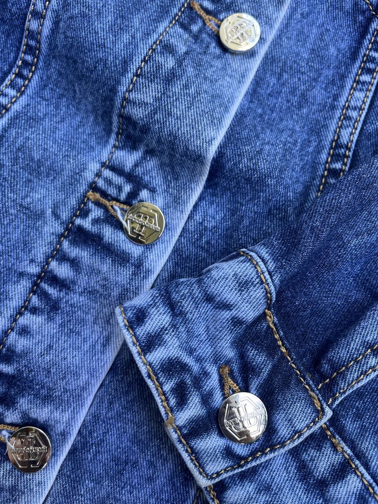 Kurtka jeansowa, katana przedłużana, Philipp Plein, oversize, r. M