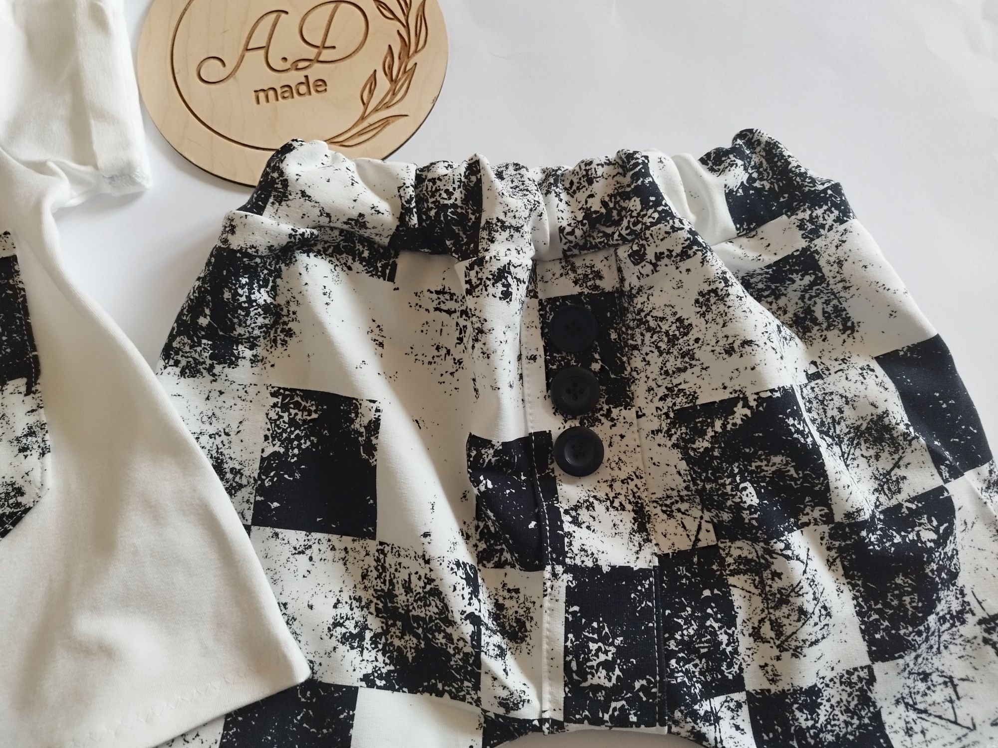 Elegancki komplet Koszulka bluzka z kieszonką,Baggy bawełniane 110
