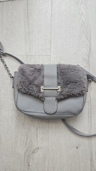 Torebka szara z futerkiem