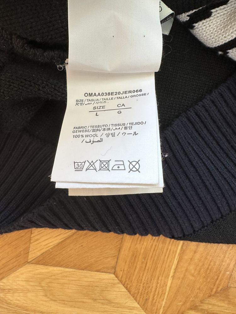 Off-White logo jacquard colour-block Jumper (светер)