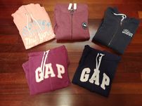 Casacos Tommy Hilfiger, GAP, e Soulcal California