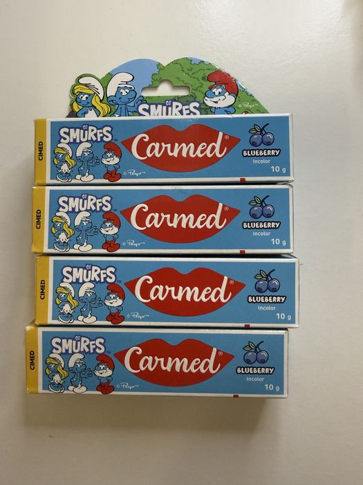 Batons Carmed coca cola , smurfs e glitter 3 em 1