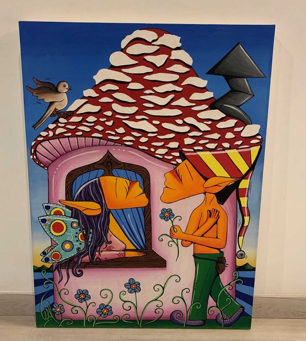 Quadro pintura a óleo juvenil