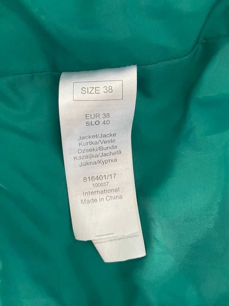 Orsay Płaszcz pikowany 50 % pióra kaptur 38 niebieski granat