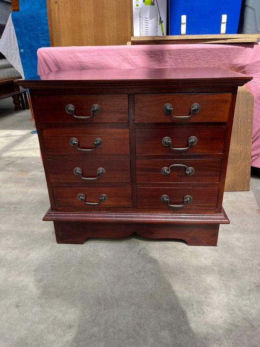 Komoda tekowa lite drewno ciemna solidna kolonialna stan bdb FV DOWÓZ