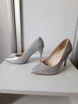 Buty na obcasie srebrne
