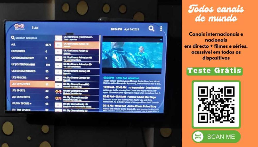 AI TV Samsung Smart TV, Subscrição com todos os canais do mundo