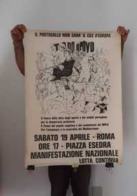 Cartaz manif solidariedade revolução Portugal 1974 Bruno Caruso Itália