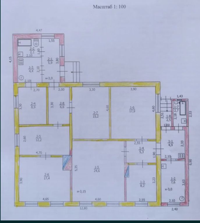 Продам 2 автономні частини будинку по 80 м² у центрі Павлограда