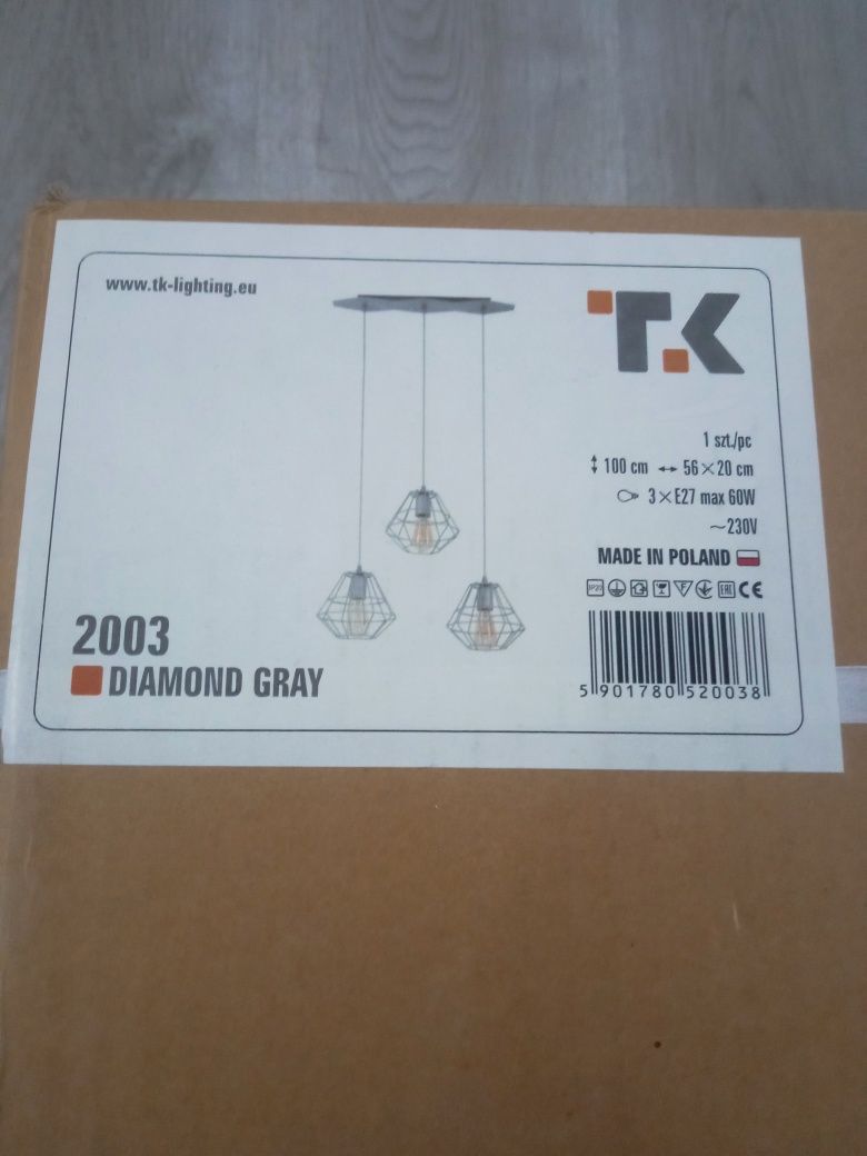 Lampa sufitowa szara