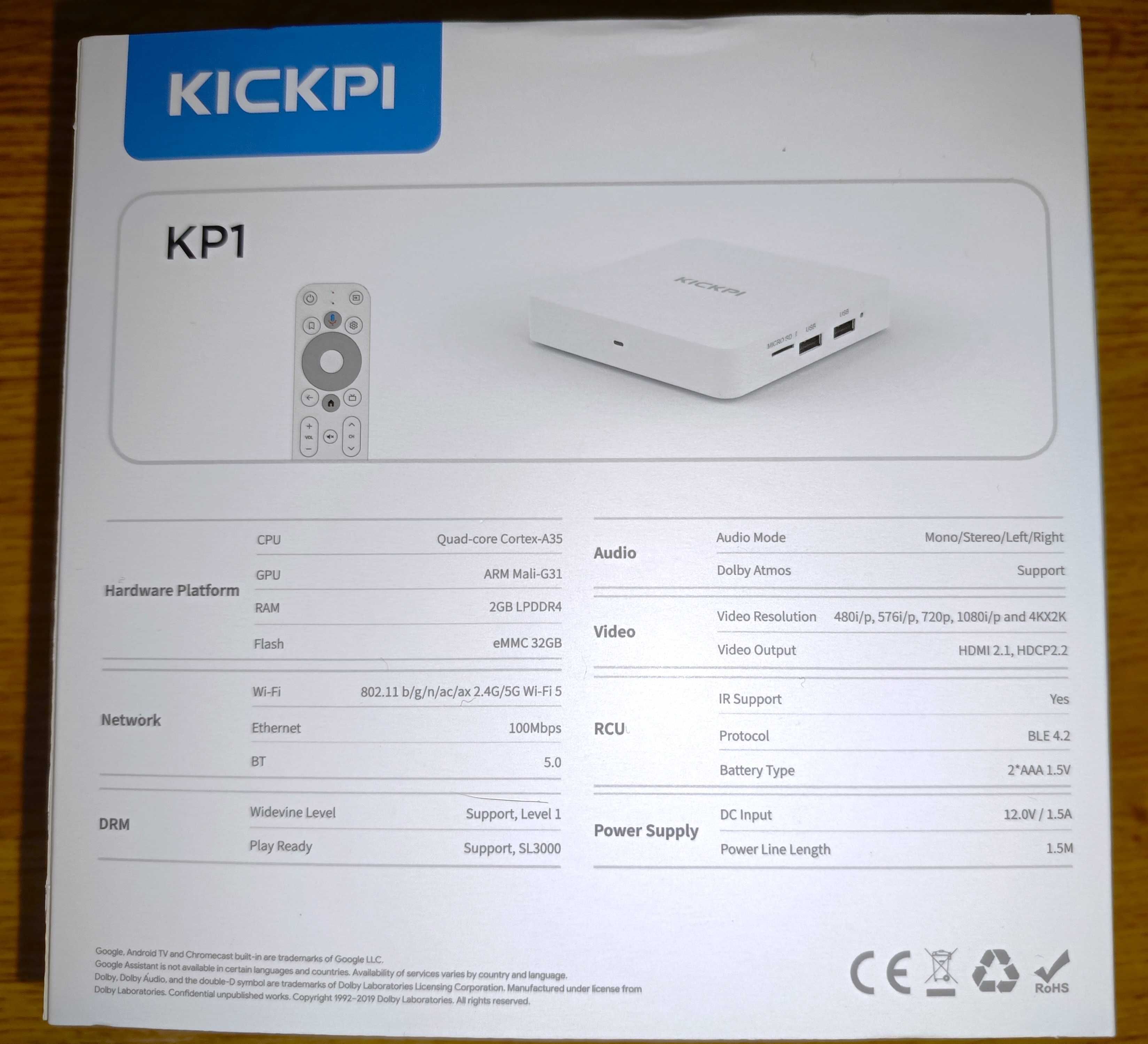 Новинка СЕРТИФИЦИРОВАННЫЙ TV Box KICKPI KP1 2/32 Android TV от Tanix