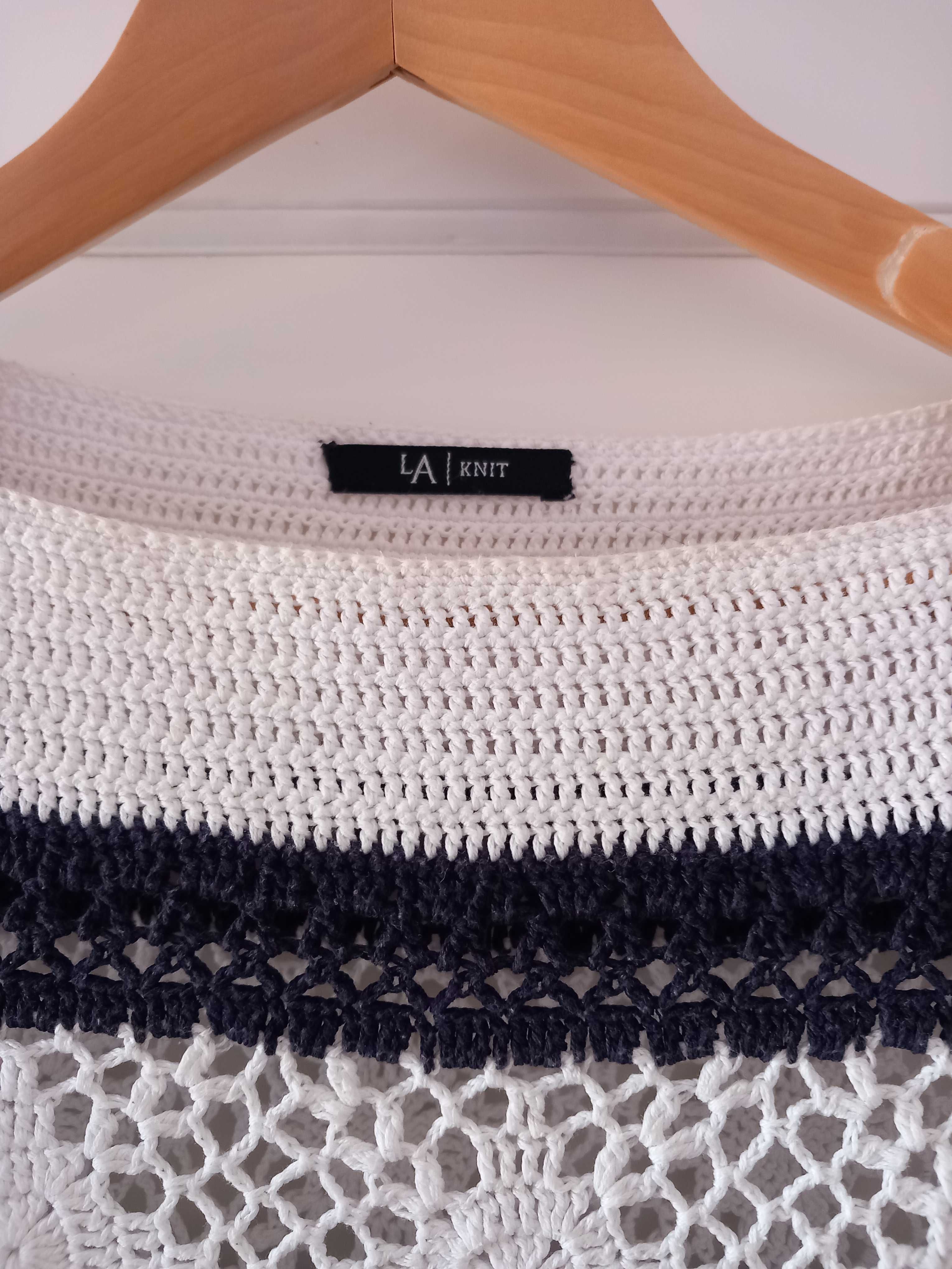 Túnica/ camisola em crochet mangas flare 100% algodão T36