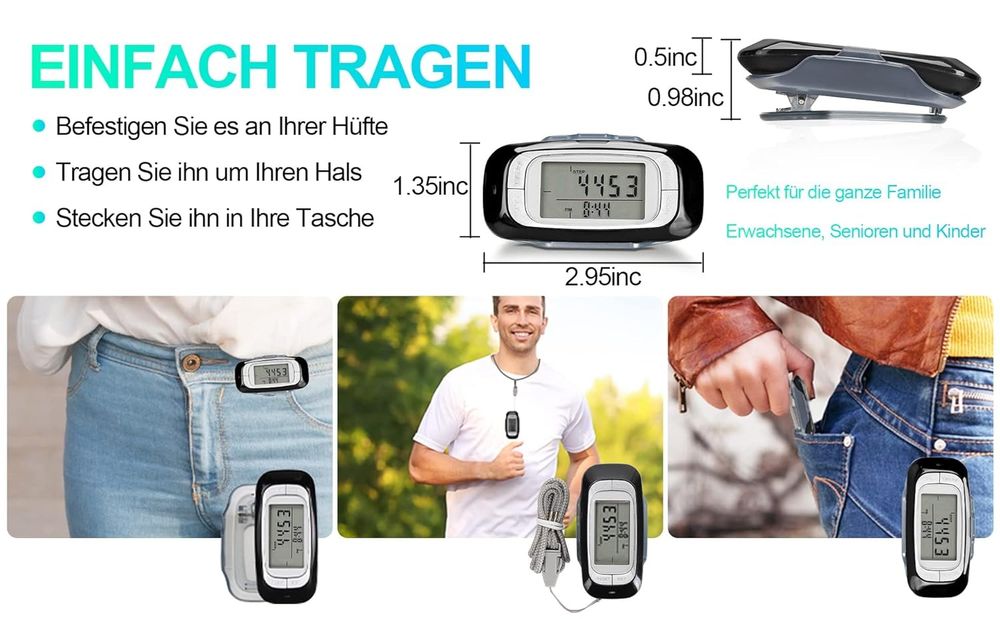 Krokomierz tracker fitness licznik kroków odległośći kalorii