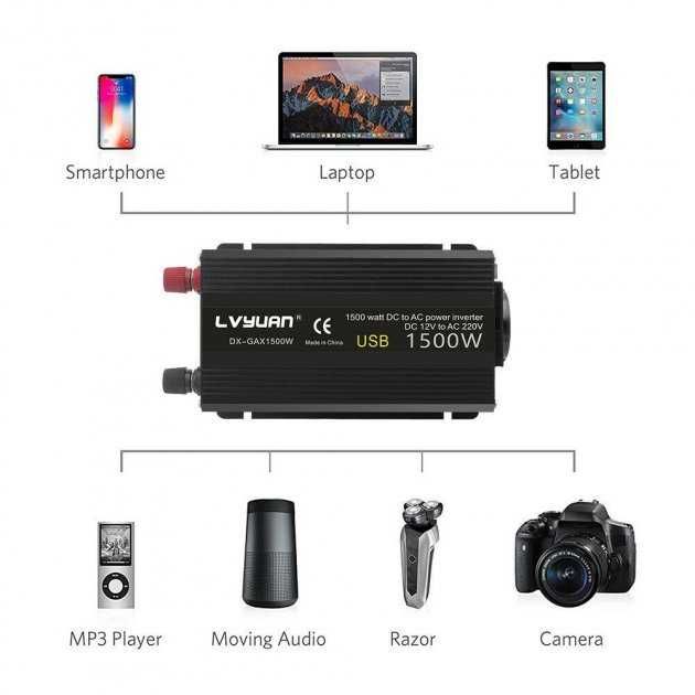 Інвертор перетворювач напруги lvyuan 1500w