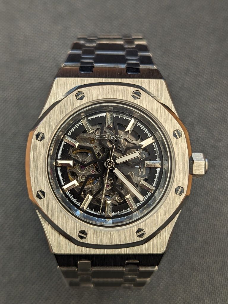 Seiko skeleton mod  oryginalna tarcza