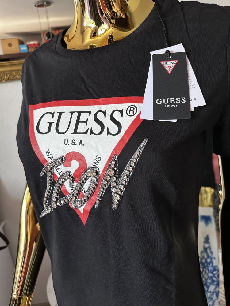Guess icon, bawełniany T-shirt damski 36 S