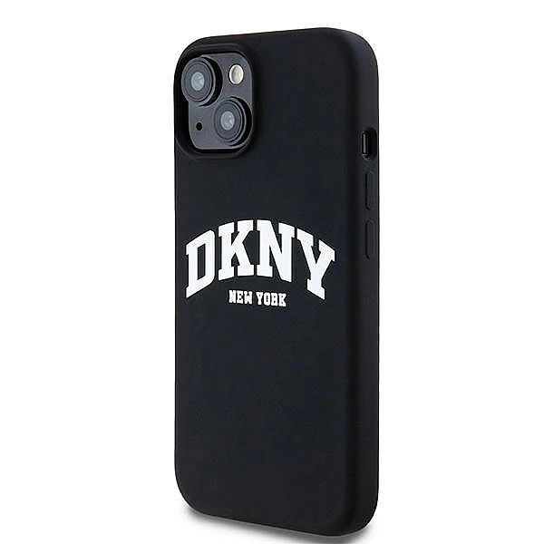 Etui DKNY Liquid Silicone White Printed Logo MagSafe na iPhone 15 Plus