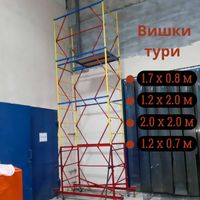 Вышка тура строительная 1,2х2 м до 21 м, леса на колесах, риштовка