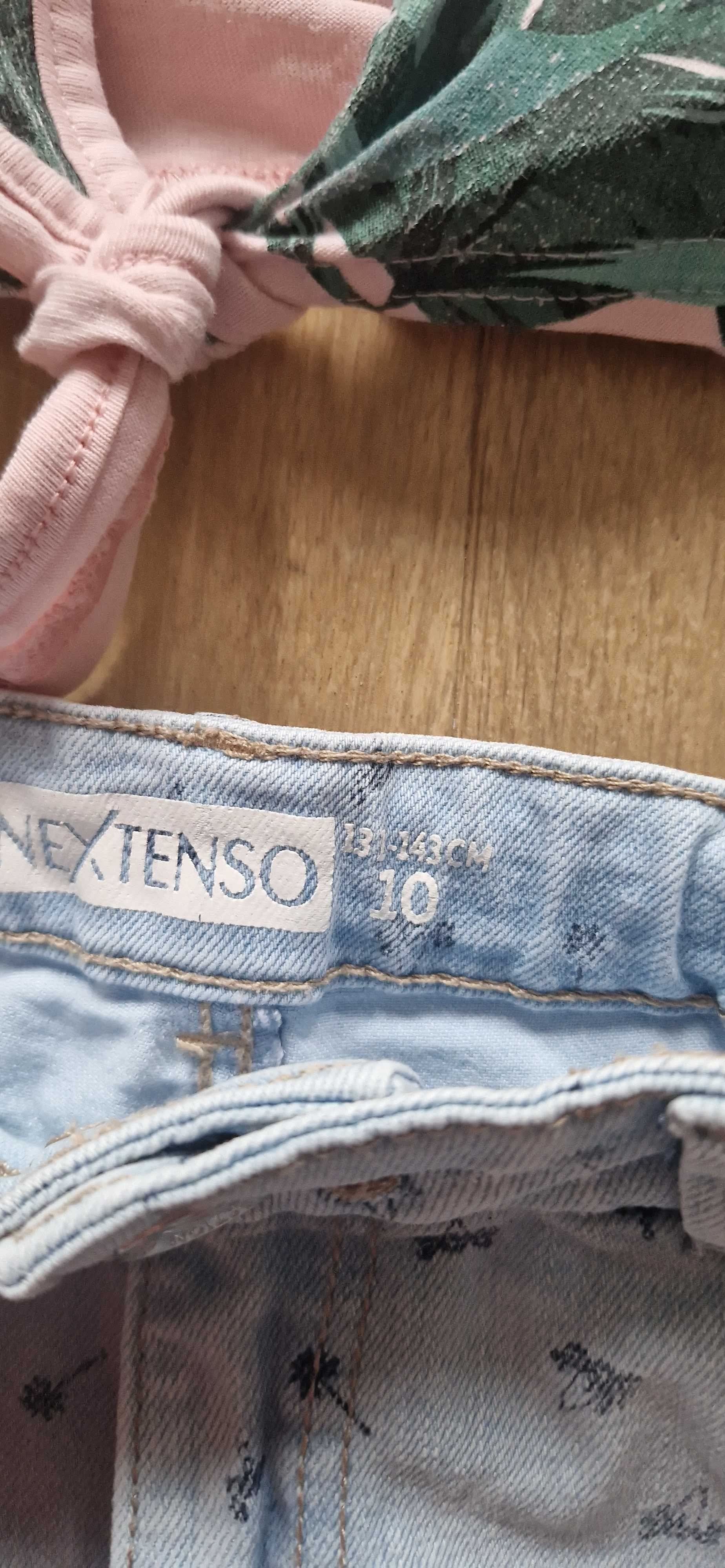Koszulka 4f+ krótkie spodenki jeans, stan bdb rozmiar 146