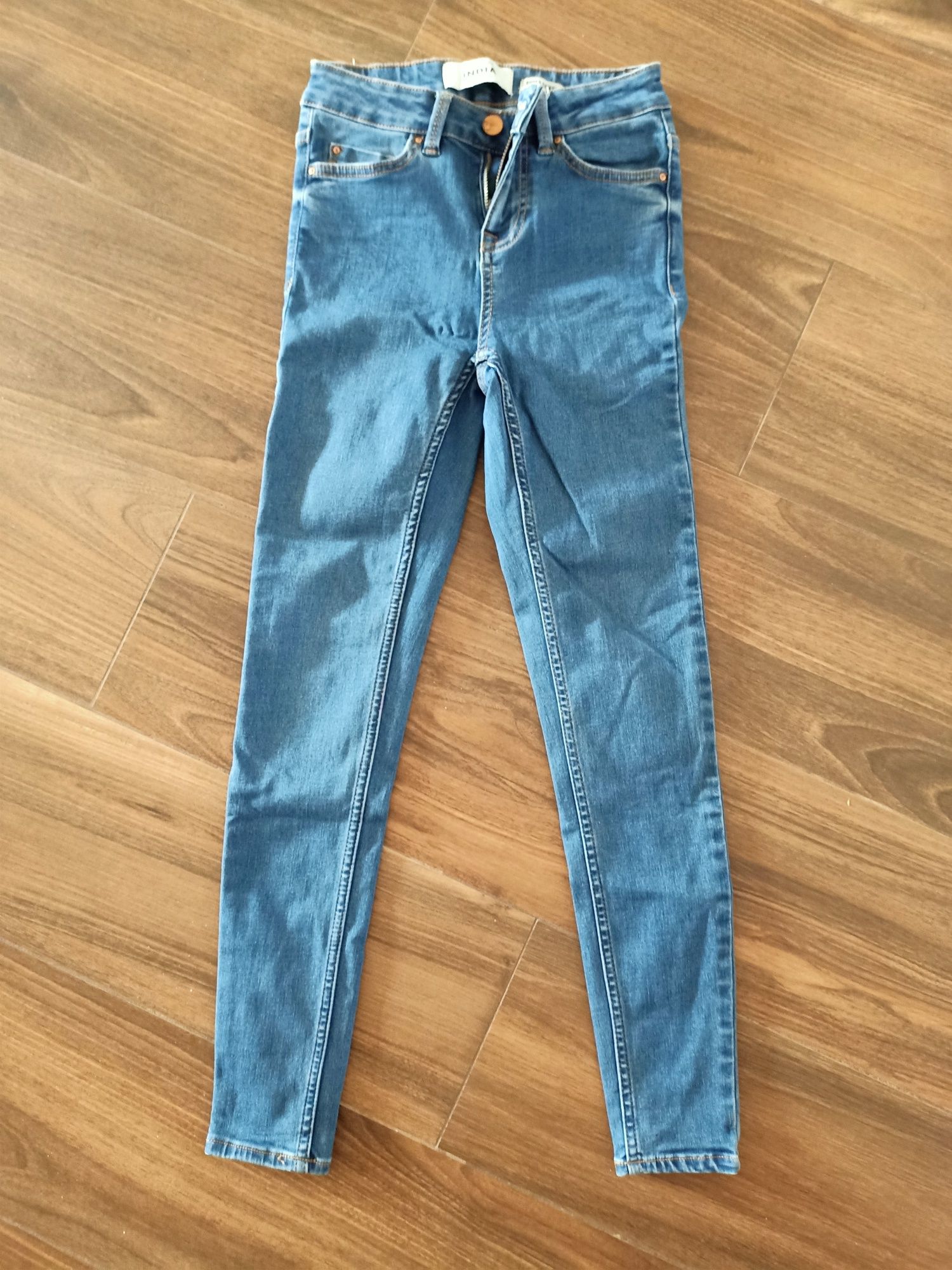 Spodnie jeansowe jak nowe NEW LOOK India ciemne 34 super skinny vintag