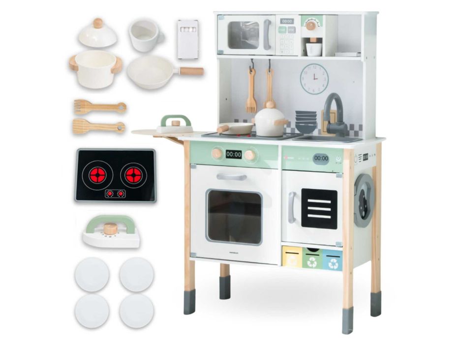 Kuchnia Drewniana Interaktywna Dzieci Pralka Zmywarka Tablica - OKAZJA