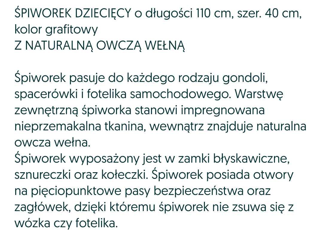 Śpioworek do wózka z wełną