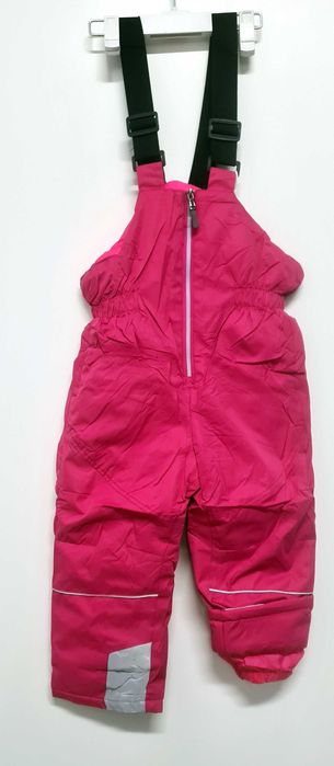 Spodnie narciarskie 6 lat różowe na sanki, nieprzemakalne odblask