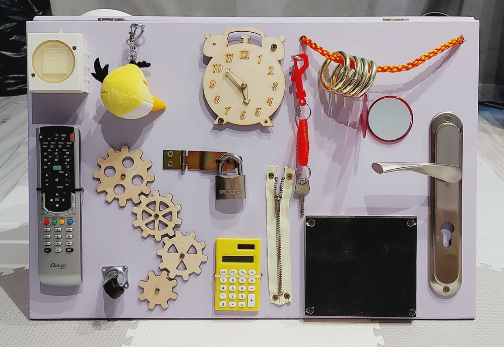 Duża Dwustronna Tablica Sensoryczna Edukacyjna-Imię Gratis