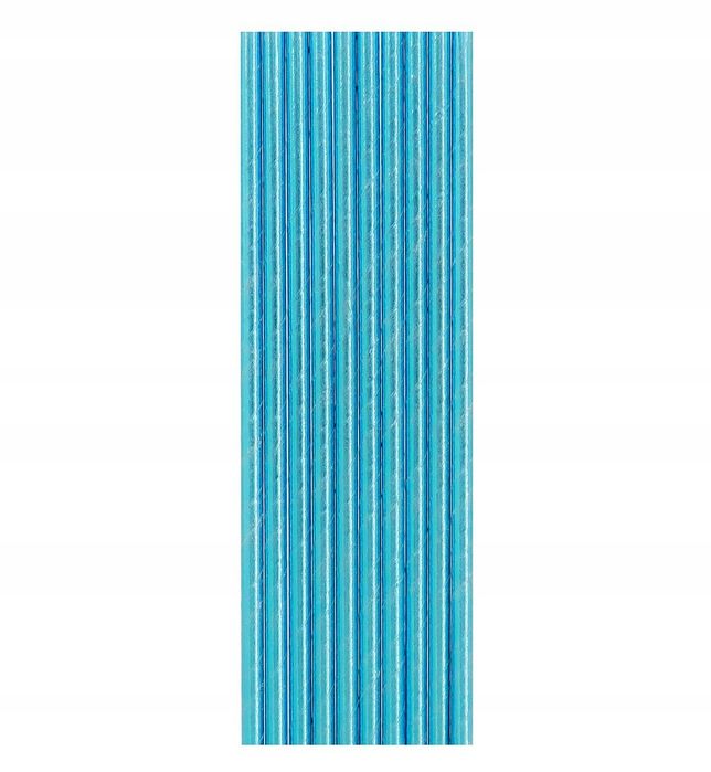 Słomki Rurki Papierowe 19,5X0,6Cm Niebieskie Metaliczne 10Szt