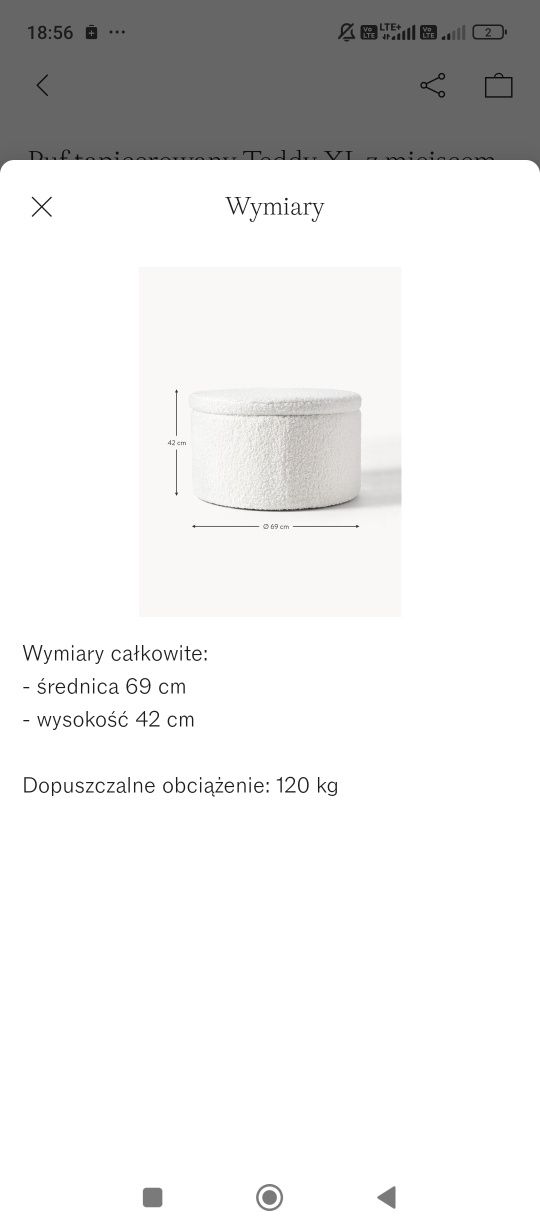 Duży puf XL ze schowkiem boucle Alida Westwing