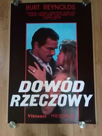 Plakat filmowy DOWÓD RZECZOWY/Burt Reynolds/Oryginał z 1992 roku.