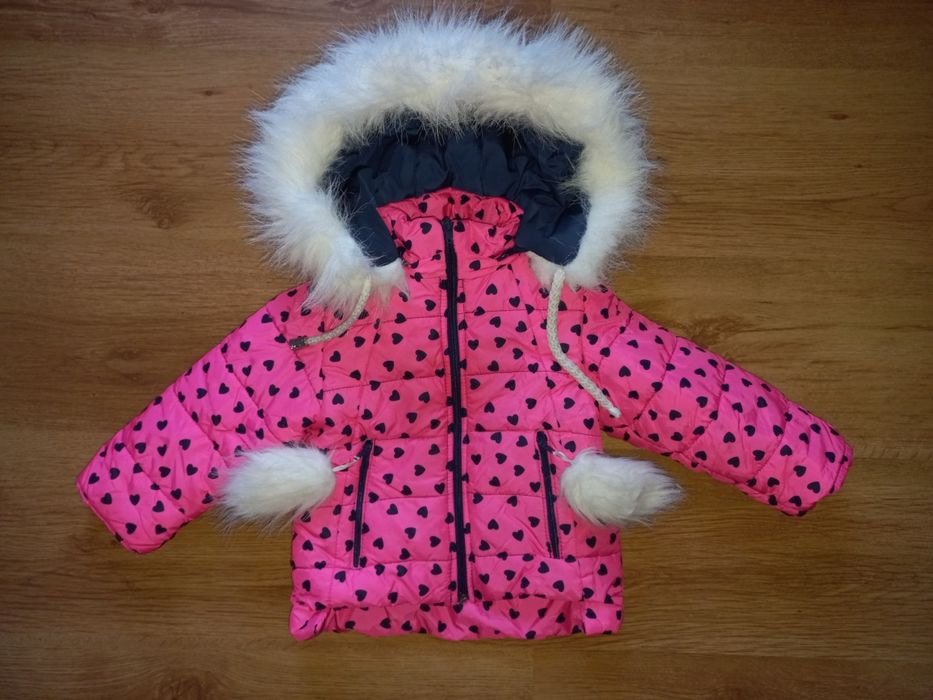 Зимний комплект комбинезон для девочки 9 - 18 мес 74 см