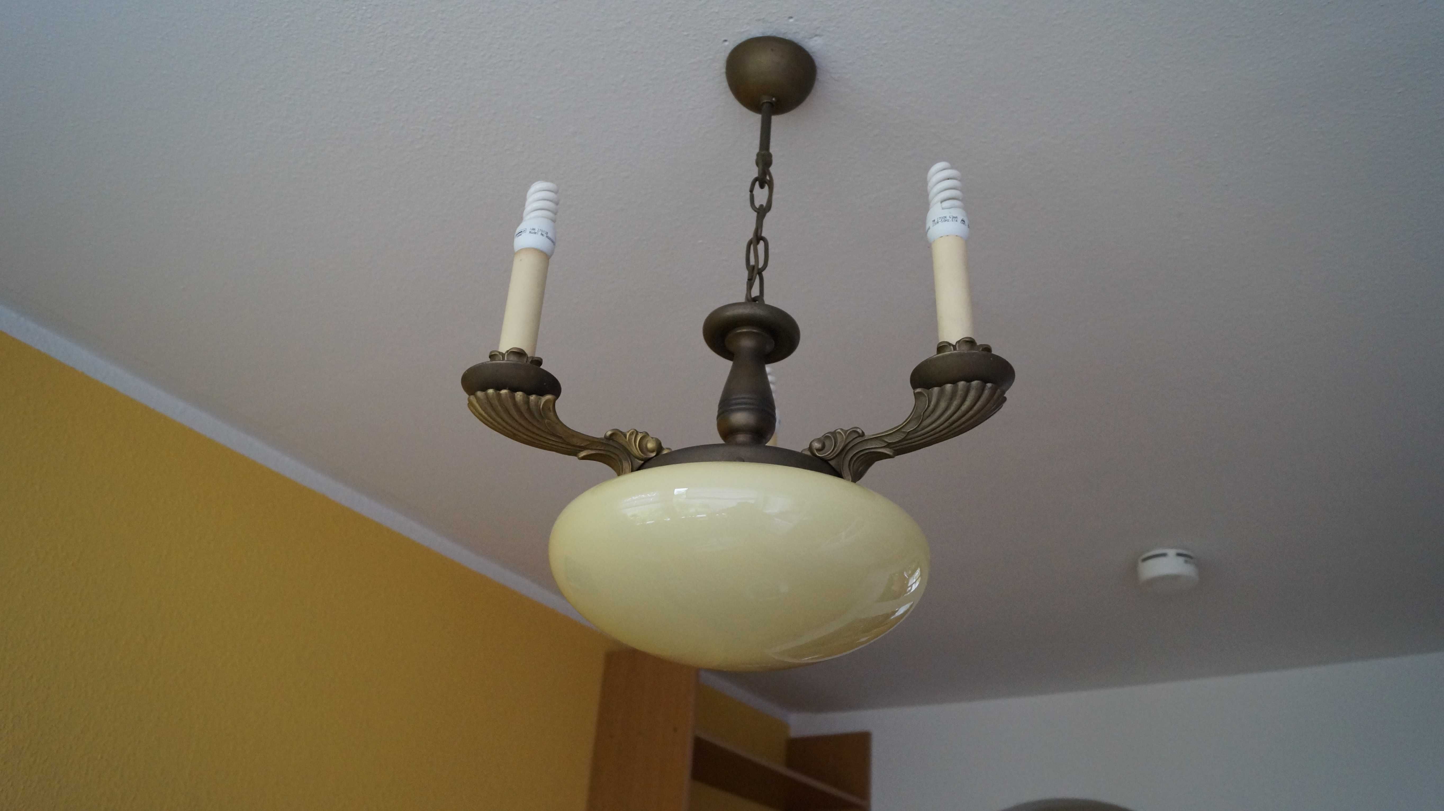 Lampa sufitowa z mosiądzu