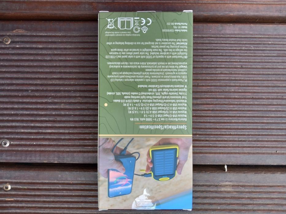 Powerbank Solarny z latarką Survival Wild Trek 5000 mAh