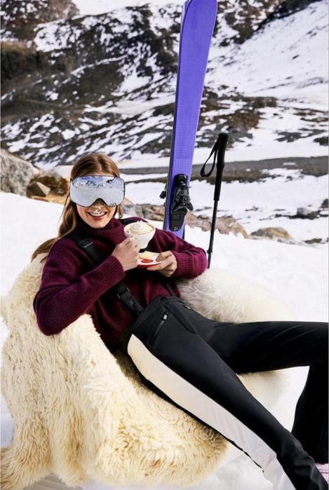 Лижні штани zara ski чорні і білі