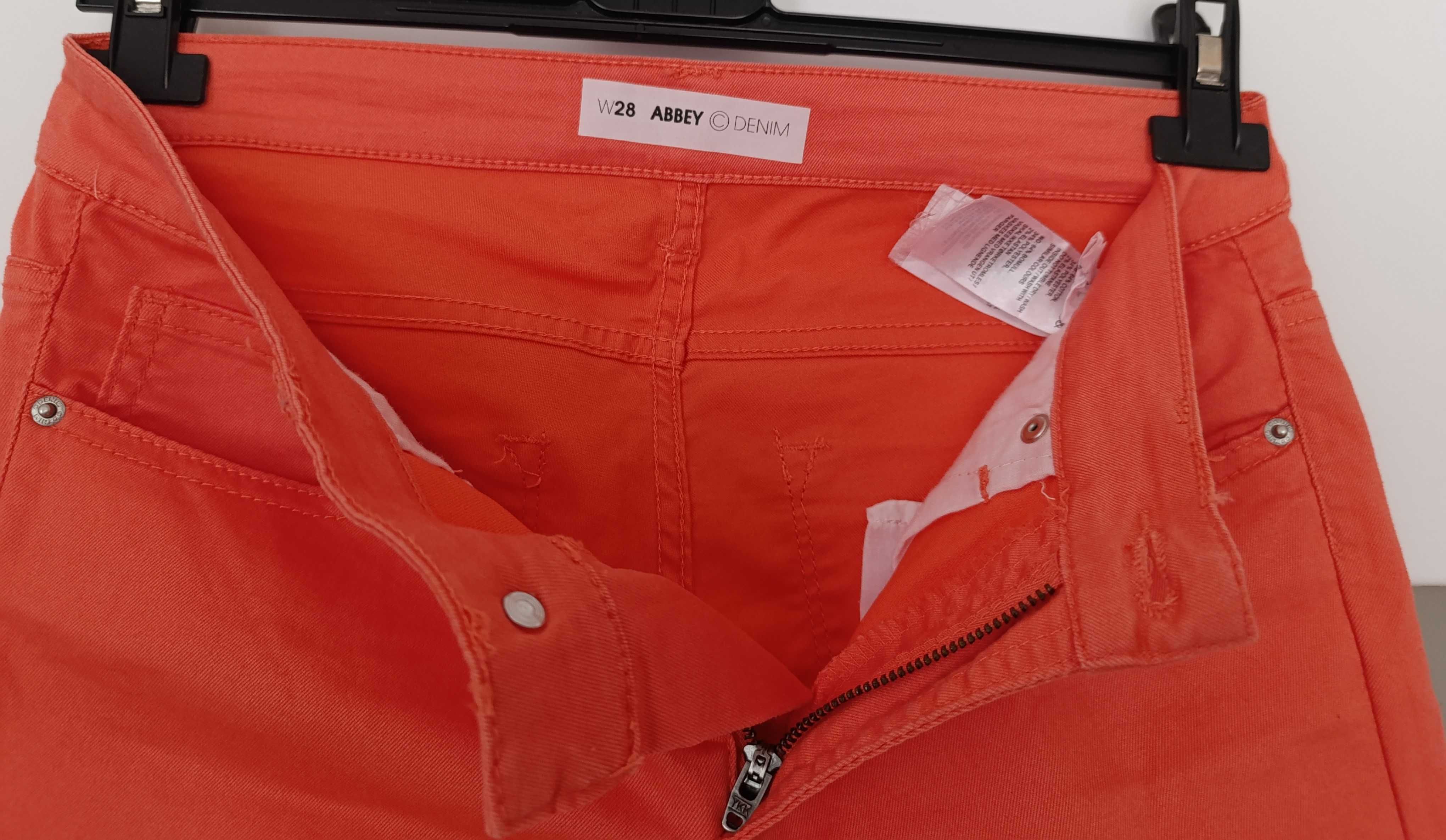 Spodnie CUBUS łososioy denim slim fit dopasowane S/M 38