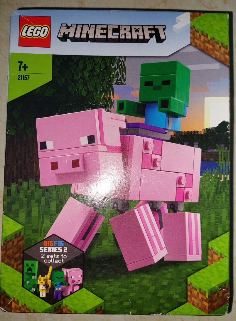 Nowy zestaw Lego Minecraft 21157 duża świnka i zombie