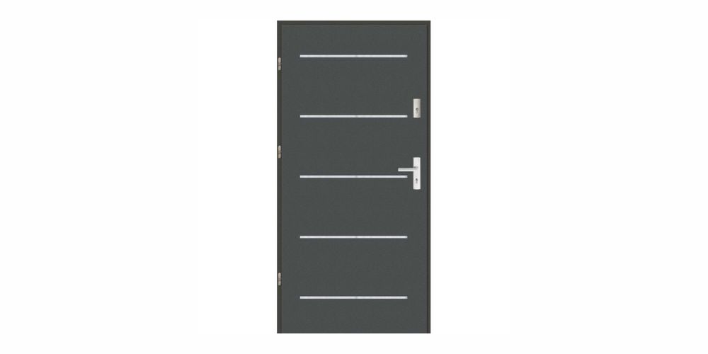 Drzwi OUTLET zewnętrzne GEREDA AP 5 INOX Lewe 80 Antracyt nr283