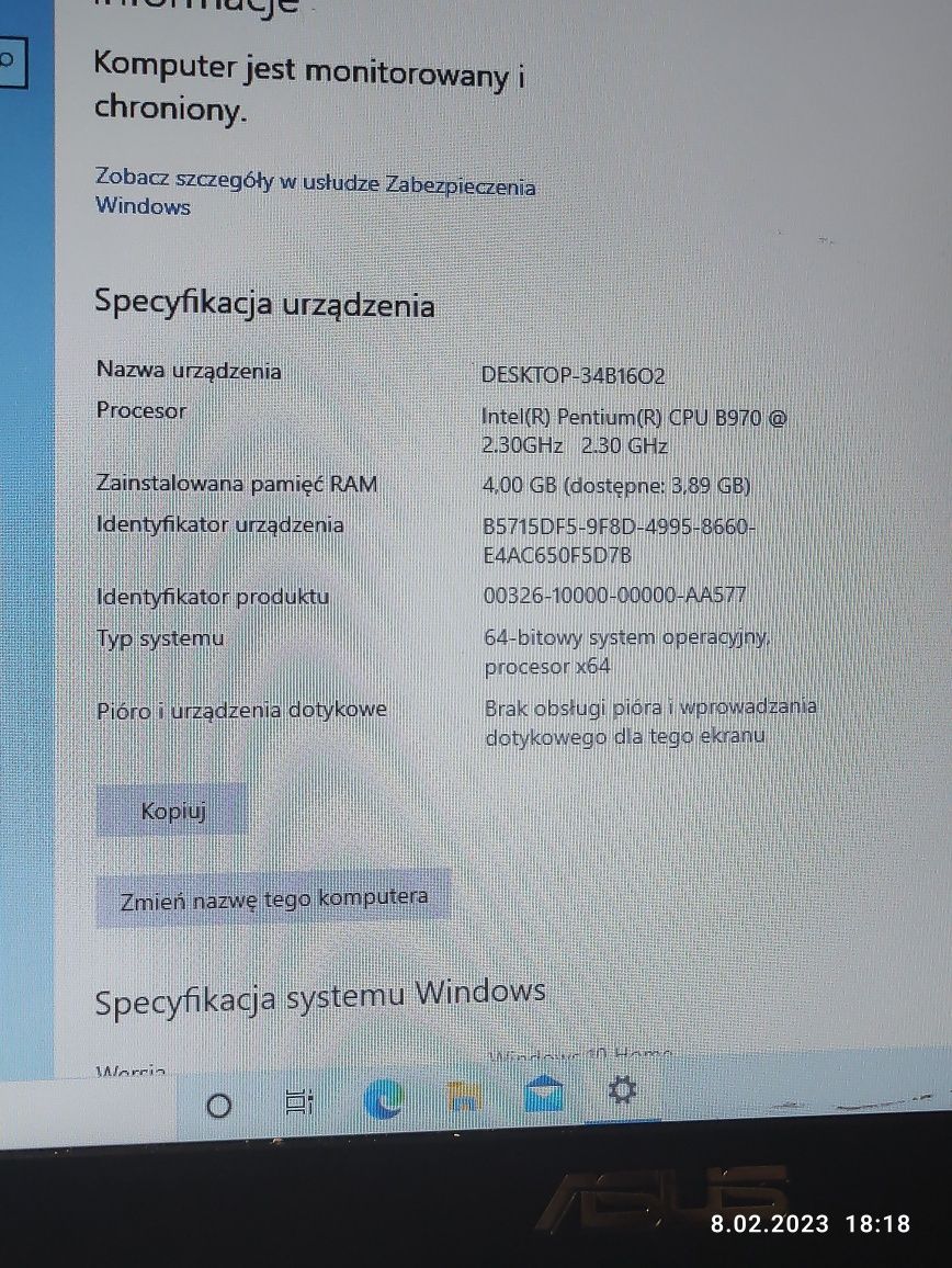 Laptop Asus DESKTOP-34B16O2
