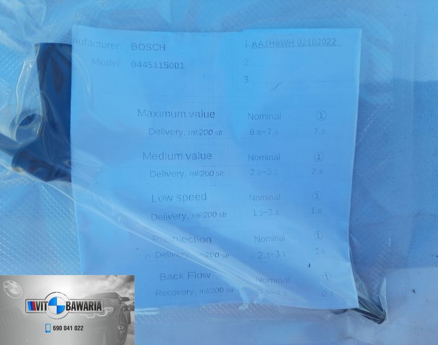 Wtryski piezo BMW E60 E90 2.0D N74D20 177 KM