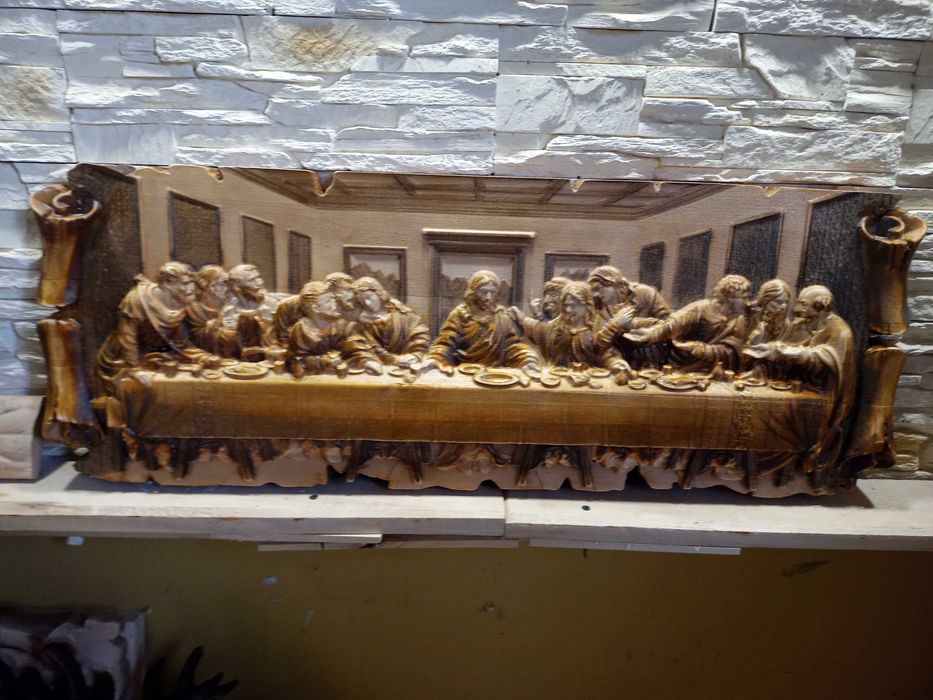 Ostatnia Wieczerza-Plaskorzezba-Drewno