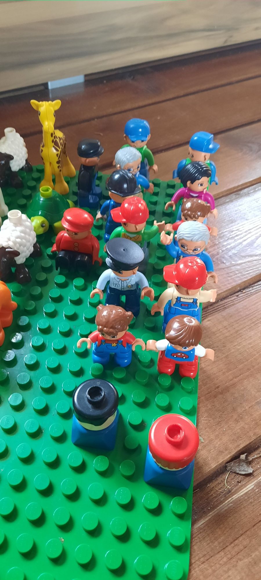 Duzy zestaw Lego duplo, duża płytka, zwierzeta, ludziki