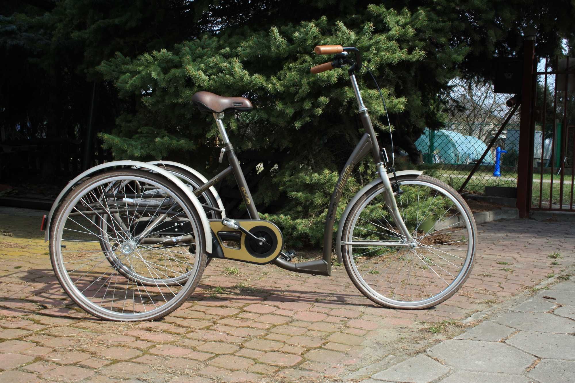 Rehabilitacyjny rower trójkołowy dla dorosłych w stylu RETRO VINTAGE