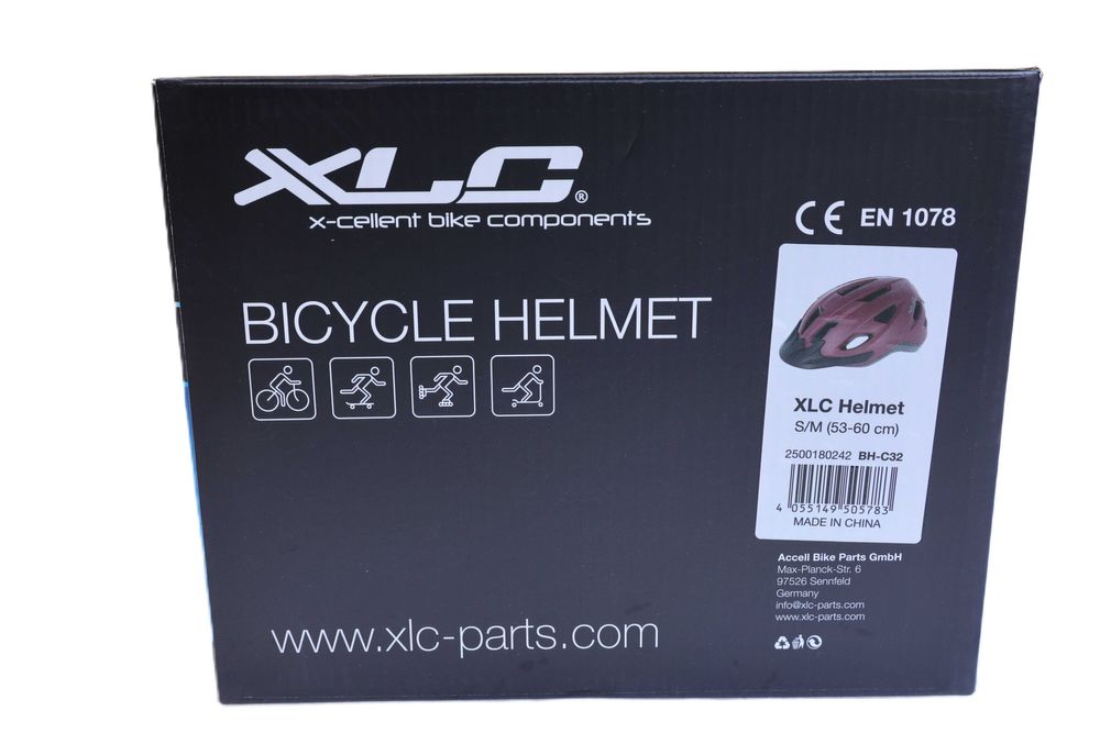 Kask rowerowy XLC BH-C32, 53-60 cm, bordowy nr. 2