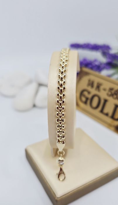 Złota bransoletka dmuchana próba 585 14k