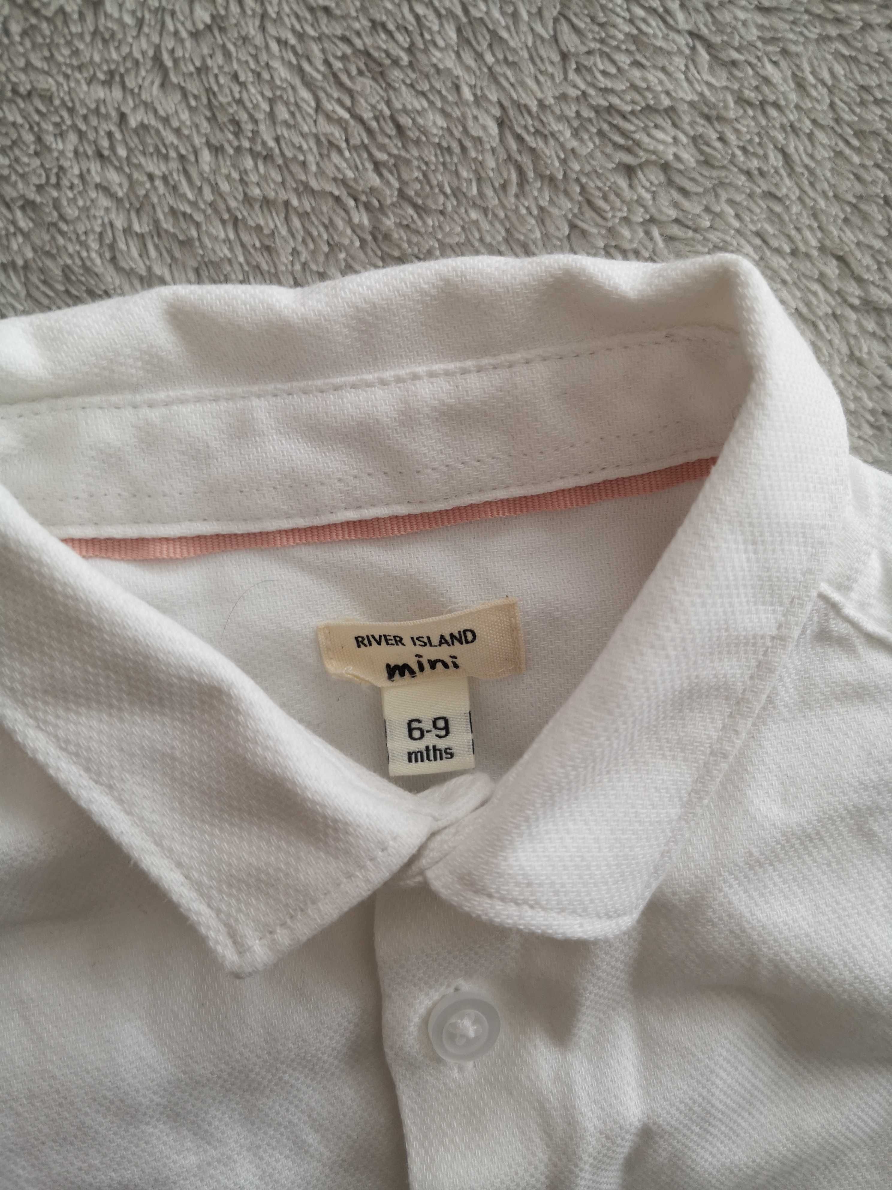Elegancka biała koszula z długim rękawem River Island 68 - 74 jak nowa