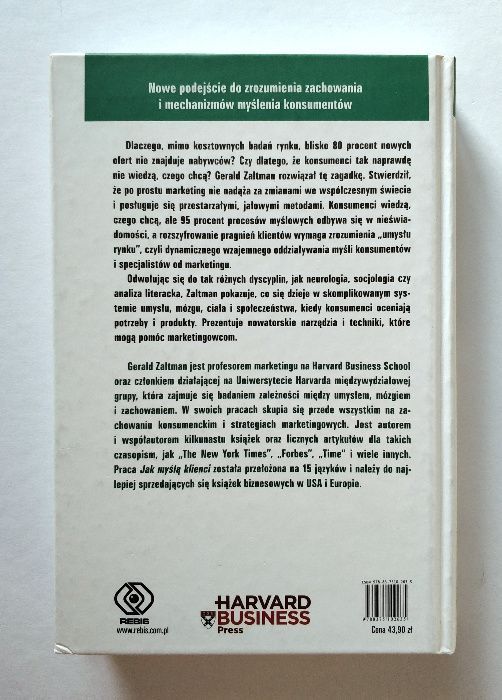 JAK MYŚLĄ KLIENCI, podróż w głąb umysłu rynku, Gerald Zaltman, HIT!