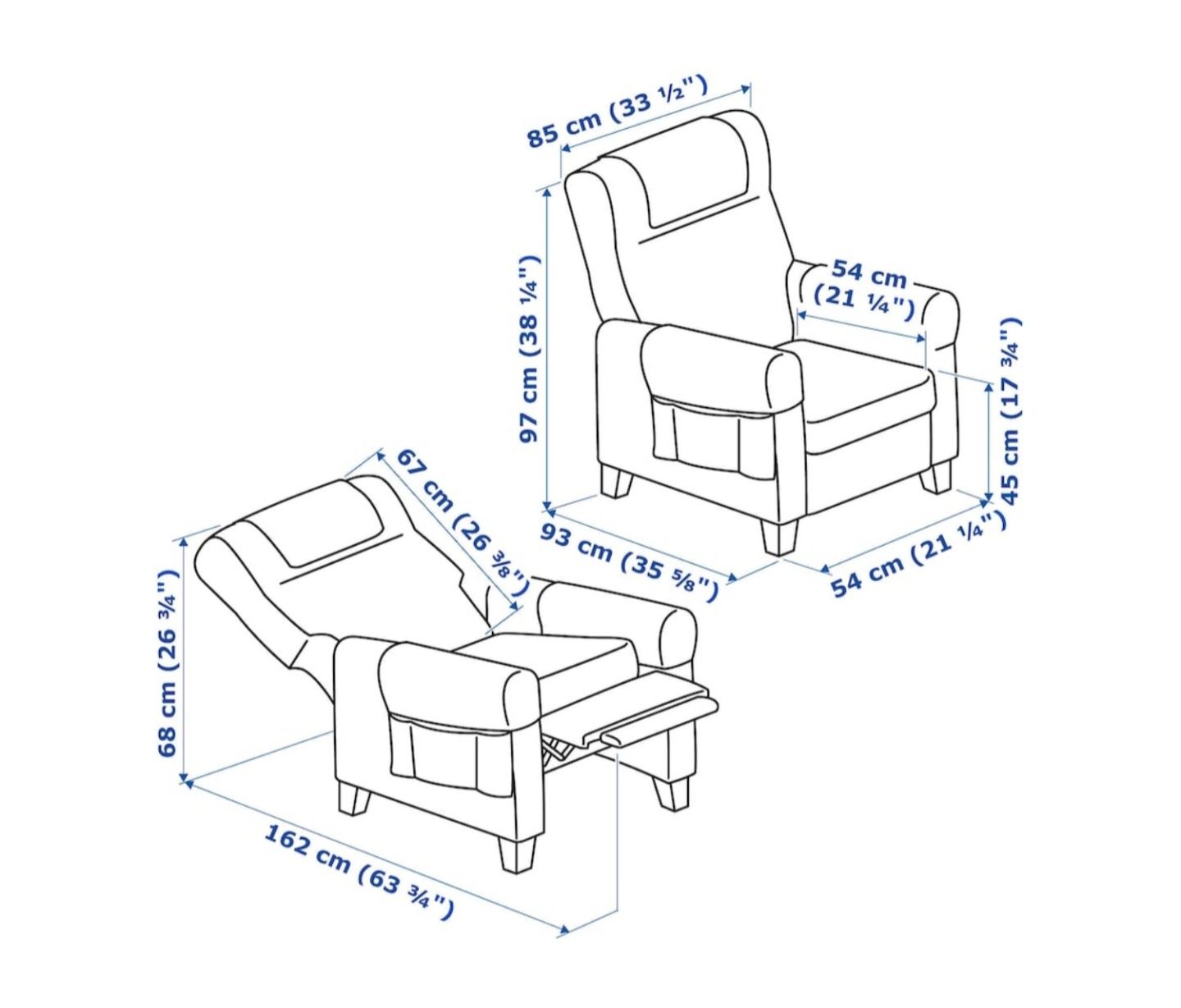 Fotel rozkładany MUREN ciemnoszary IKEA