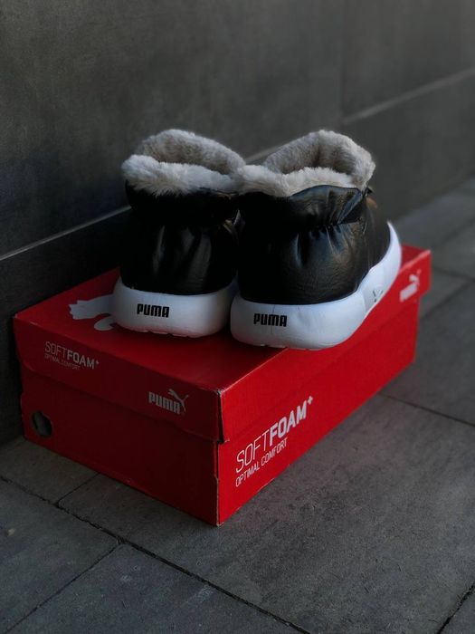 Мужские Сноубутсы Puma Черные уличные дутики Пума Чоловічі Сноубутси